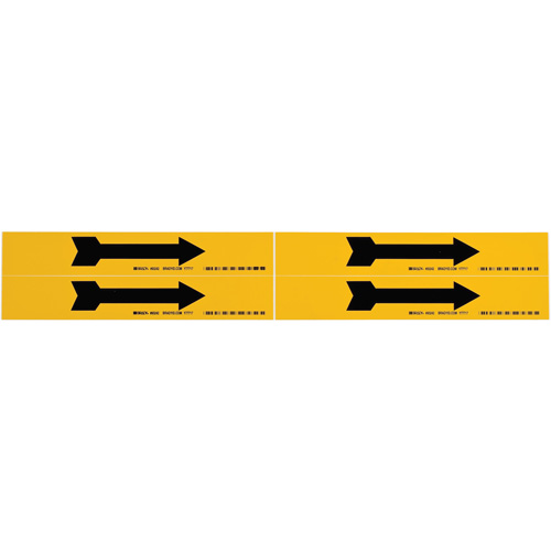 Marqueur de tuyau  Arrow, Autocollant, 1-1/8" h x 7" la, Noir sur jaune Action Paper