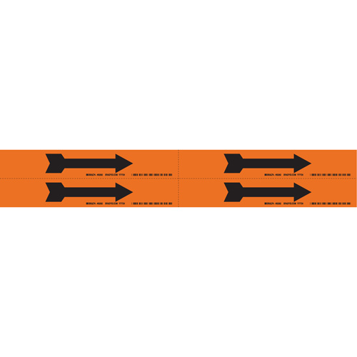 Arrow Pipe Markers, Self-Adhesive, 1-1/8" H x 7" W, Black on Orange Action Paper