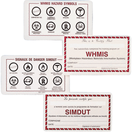 Cartes de portefeuille SIMDUT Action Paper