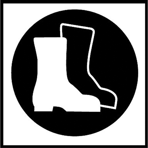 Right to Know Pictogram Labels -Boots, Vinyl, Sheet, 5/8" L x 3/4" W Action Paper
