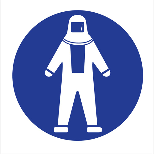 Right to Know Pictogram Labels - Full Protection Suit, Vinyl, Sheet, 1-1/4" L x 1-1/2" W Action Paper