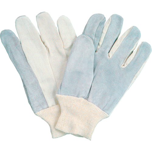 Standard-Duty Full-Index Work Gloves, Large, Split Cowhide Palm Action Paper