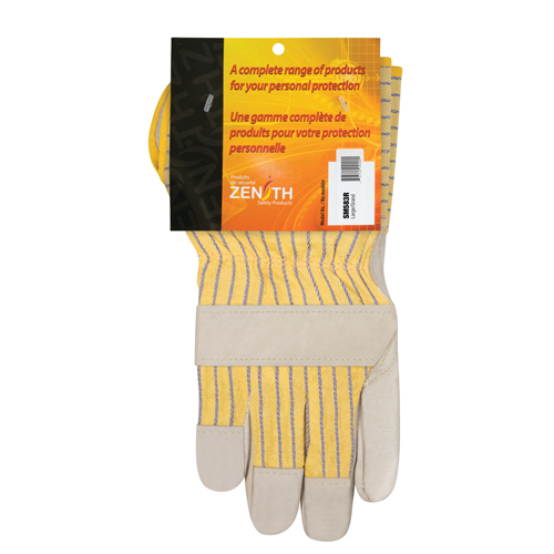 Standard-Duty Dry-Palm Fitters Gloves, Large, Grain Cowhide Palm, Cotton Inner Lining Action Paper