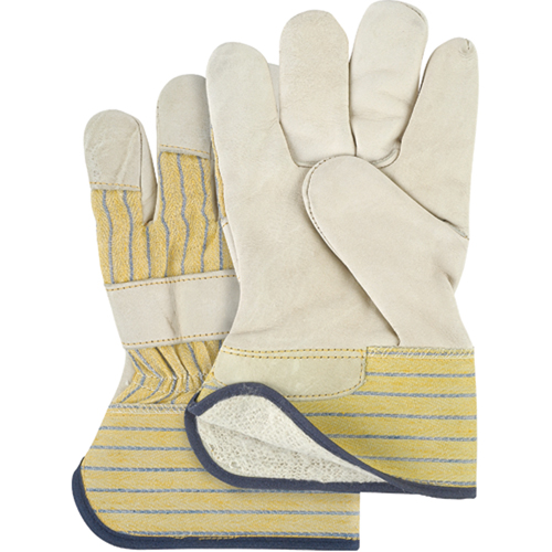 Abrasion-Resistant Winter-Lined Fitters Gloves, Ladies, Grain Cowhide Palm, Cotton Fleece Inner Lining Action Paper