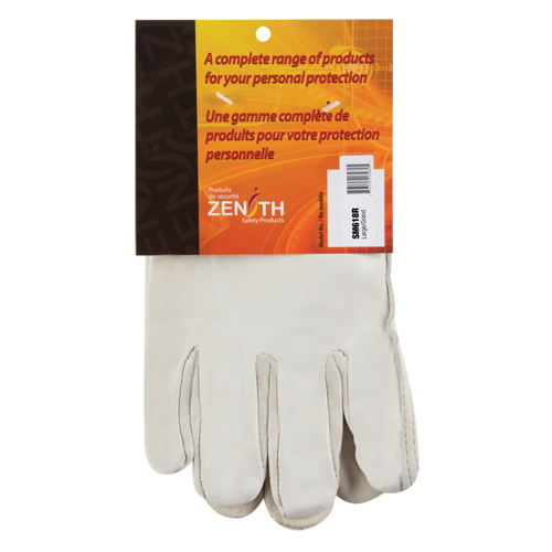 Winter-Lined Driver's Gloves, Small, Grain Cowhide Palm, Fleece Inner Lining Action Paper