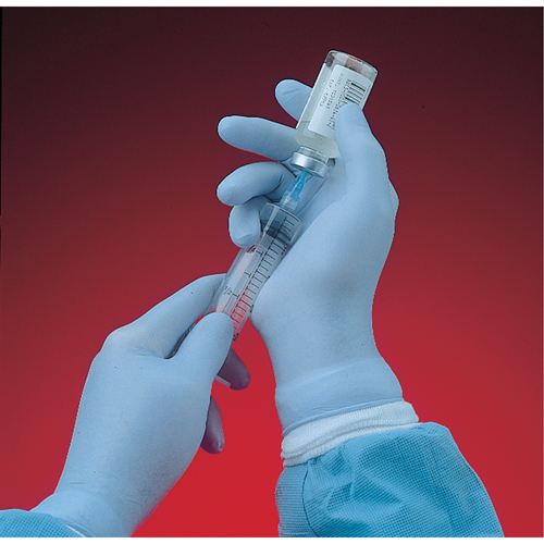 N-Dex&reg; 6005PF Gloves, Medium, Nitrile, 4-mil, Powder-Free, Blue Action Paper