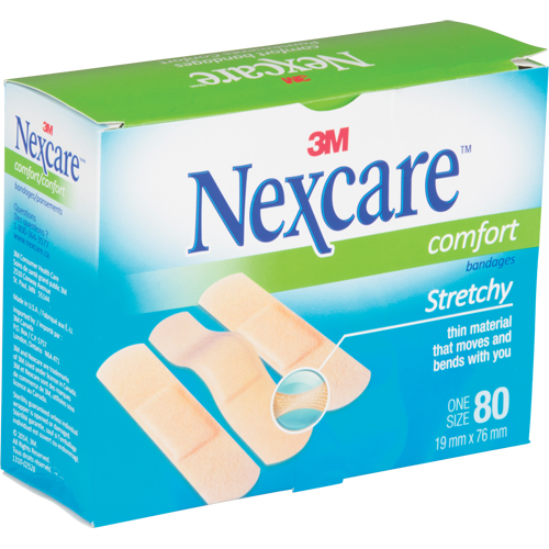 Nexcare Comfort Strips, Rectangular/Square, 3", Fabric, Sterile Action Paper