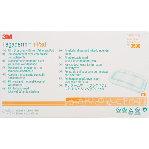 Tegaderm Transparent Dressing With Absorbent Pad, Rectangular/Square, 8", Plastic, Sterile Action Paper