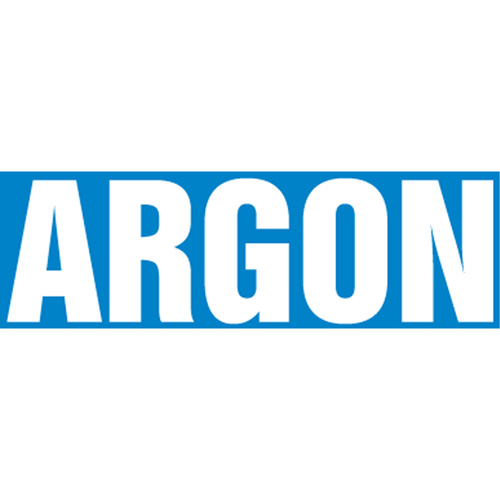 Marqueurs de tuyau "Argon", Autocollant, 2-1/2" h x 12" la, Blanc/bleu Action Paper