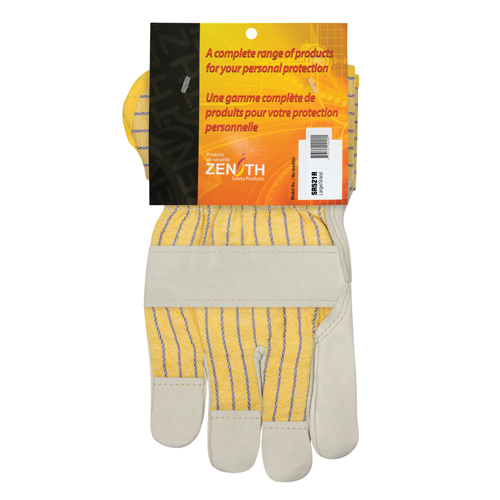 Gants d'ajusteur doubl&eacute;s pour l'hiver &agrave; paume renforc&eacute;e, Grand, Paume en Cuir fleur de vache, Doublure en Molleton de coton Action Paper