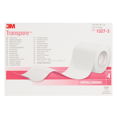 3M Transpore Surgical Tape, Class 1, 30' L x 3" W Action Paper