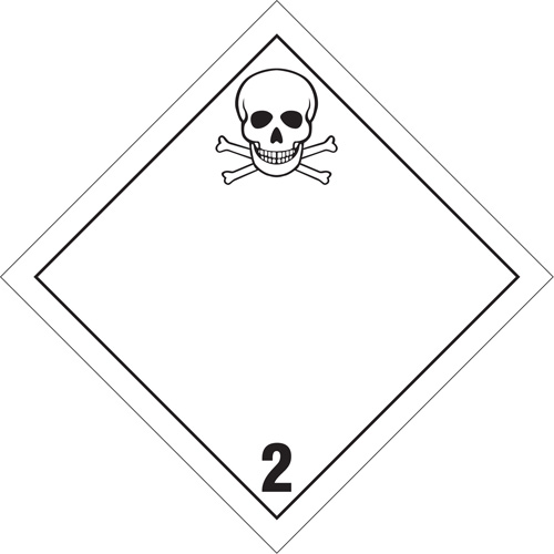 Toxic Gas TDG Placard, Plastic Action Paper