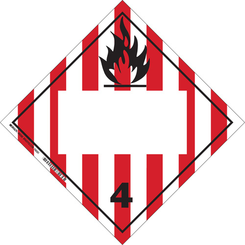 Plaque-&eacute;tiquette TMD pour solides inflammables, Vinyle adh&eacute;sif Action Paper