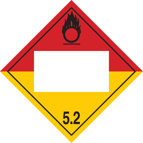 Organic Peroxide TDG Placard, Plastic Action Paper