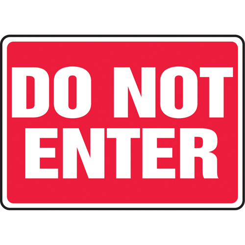 "Do Not Enter" Sign, 10" x 14", Aluminum, English Action Paper