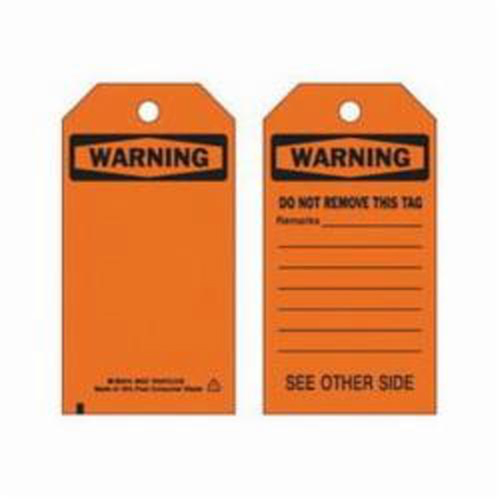 Self-Laminating Safety Tags, Polyester, 3" W x 5-3/4" H, English Action Paper