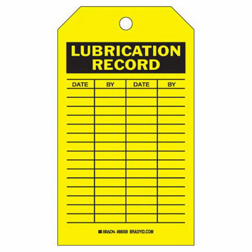 &eacute;tiquettes registres de lubrifications, Polyester, 4" la x 7" h, Anglais Action Paper