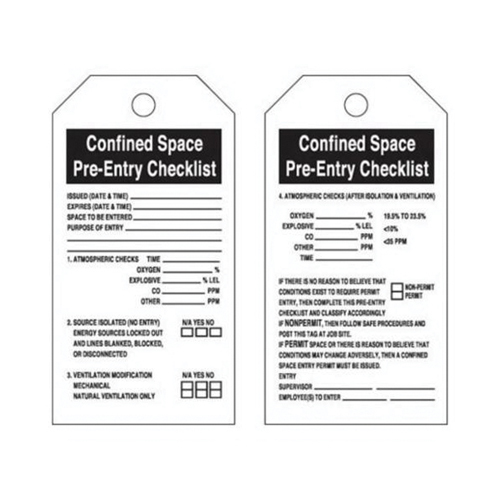 &eacute;tiquettes Confined Space, Polyester, 3" la x 5-3/4" h, Anglais Action Paper