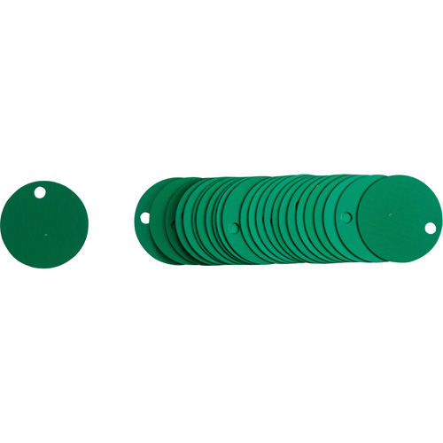 Blank Round Valve Tags, Aluminum, 2" dia Action Paper