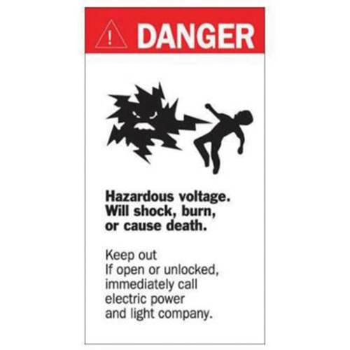 Enseigne Danger Hazardous Voltage, 8" x 4-1/2", Acrylique, Anglais avec pictogramme Action Paper