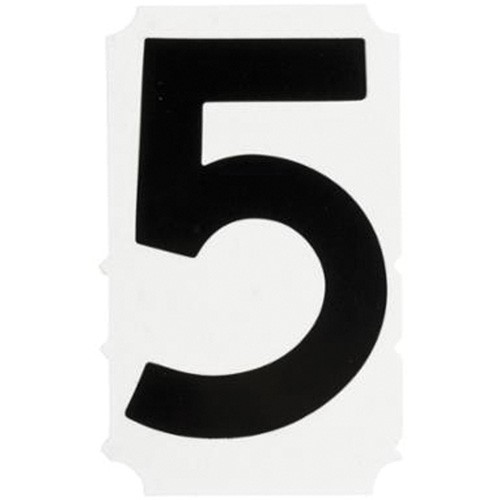 Quick-Align&reg; Individual Gothic Number and Letter Labels, 5, 4" H, Black Action Paper