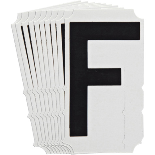 Quick-Align&reg; Individual Gothic Number and Letter Labels, F, 4" H, Black Action Paper