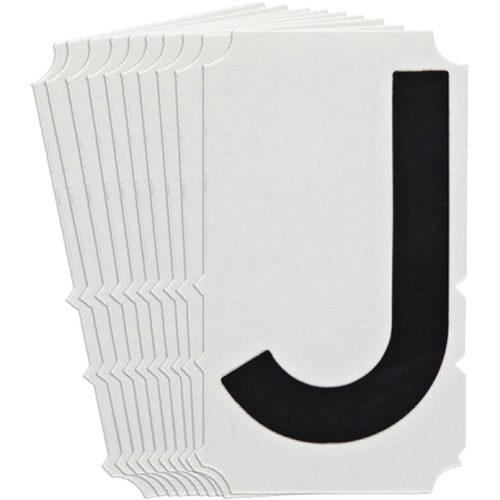 Quick-Align&reg;Individual Gothic Number and Letter Labels, J, 4" H, Black Action Paper