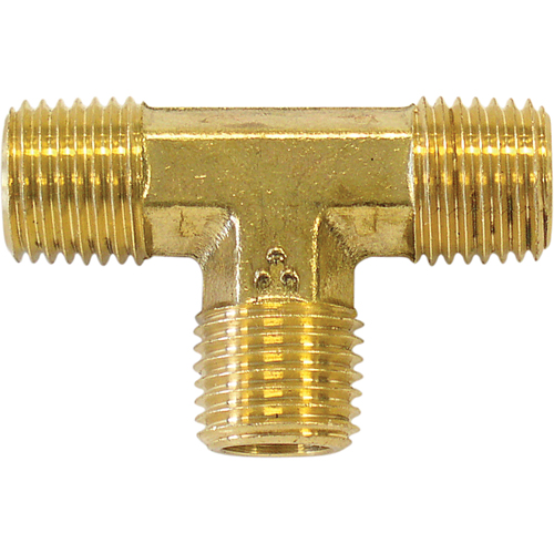 Male Pipe Tee, Brass, 1/4" Action Paper