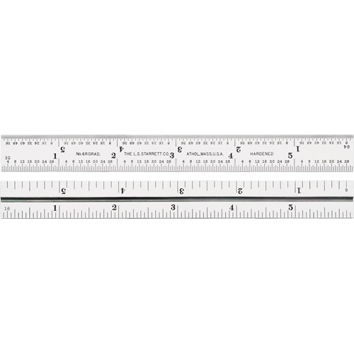Junior Combination Squares, 6" L, 8/100" Graduations, Steel, Satin Action Paper