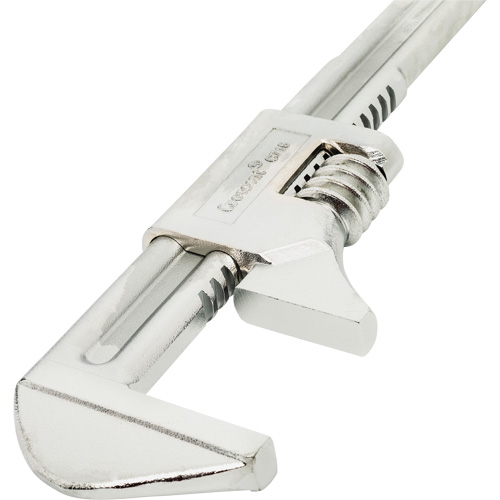 Automotive Wrench, 15" L, 19.3 mm Max Width, Chrome Action Paper
