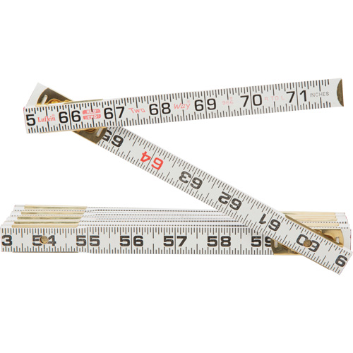 R&egrave;gle Red End Two Way, 6' lo, Bois, Graduations de 1/16" Action Paper