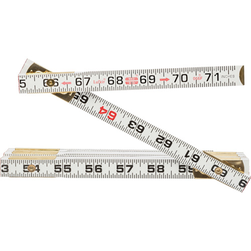 Red End&reg; Flat Reading Rule, 6' L, Wood Action Paper