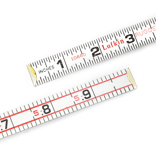 R&egrave;gle &agrave; pes&eacute;e Red End pour ing&eacute;nieur, 6' lo, Bois, Graduations de 1/16" Action Paper