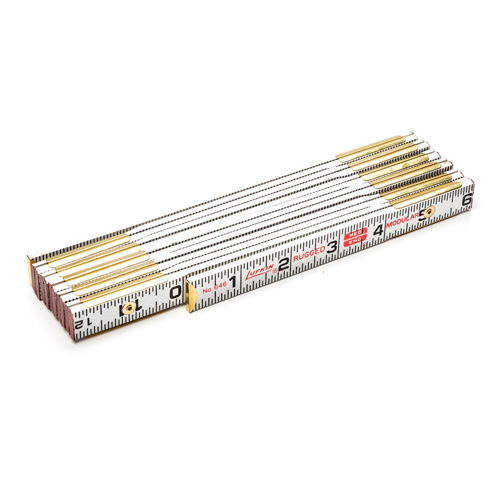 R&egrave;gle de maçon Red End, 6' lo, Bois, Graduations de 1/16" Action Paper