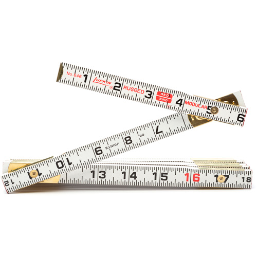 R&egrave;gle de maçon Red End, 6' lo, Bois, Graduations de 1/16" Action Paper