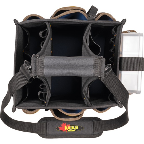 Large Electrical & Maintenance Tool Carrier, Polyester, 23 Pockets, Black Action Paper