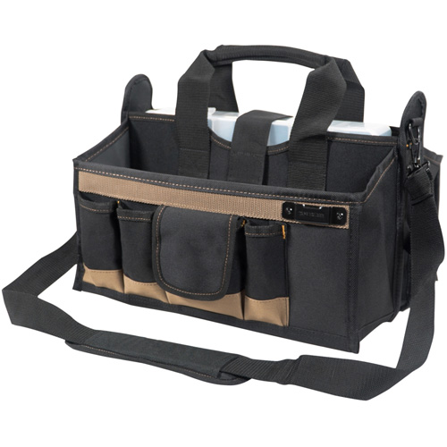 Center Tray Tool Bag, Canvas, 16 Pockets, Black Action Paper