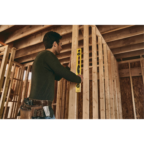 High-Impact ABS Level, I-Beam, 24" L, Plastic, 3, Non-Magnetic Action Paper