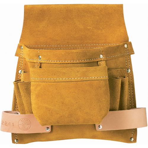 Tool Pouch, Nail & Screw Holder, Leather, 6 Pockets Action Paper