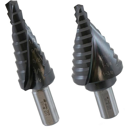 Multi-Step Drill Bit Set, 3 Pieces, High Speed Steel Action Paper