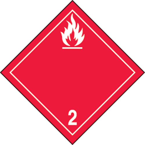 TDG Shipping Labels, Class 2.1, Flammable Gases, Vinyl Action Paper