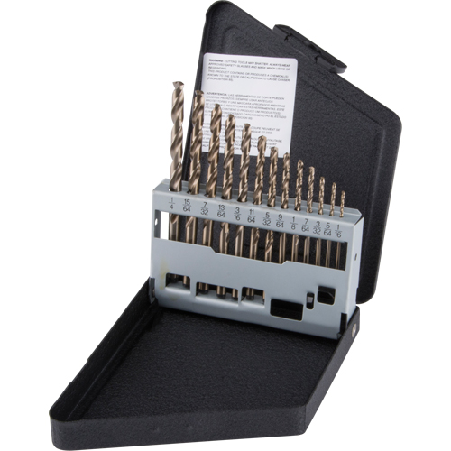 Jobber Length Drill Bit Set, 13 Pieces, High Speed Cobalt Action Paper