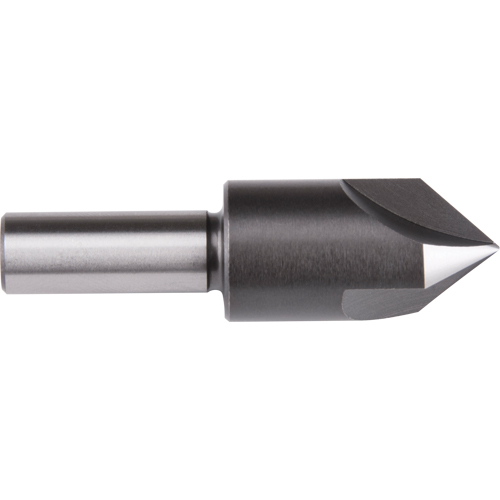 Straight Shank Countersink, 3/8", High Speed Steel, 60° Angle, 3 Flutes Action Paper