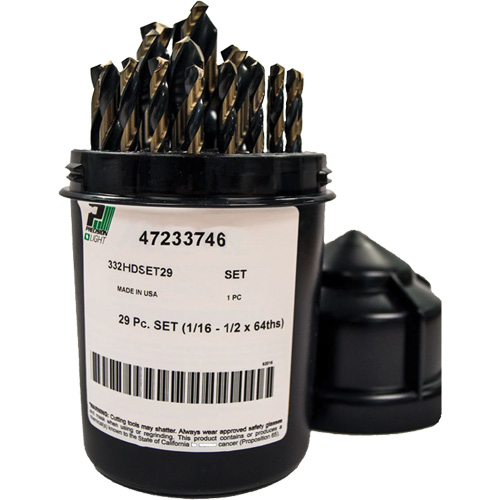 Heavy-Duty Drill Bit Set , 29 Pieces, High Speed Steel Action Paper