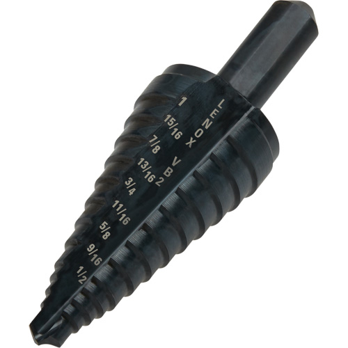 #2 Step Drill Bit, 1/8" - 1" , 1/16" Increments, High Speed Steel Action Paper