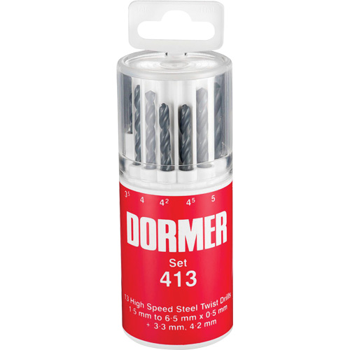 Jobber Drill Bit Set, 13 Pieces, High Speed Steel Action Paper