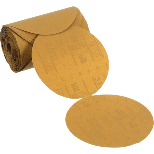 Disque abrasif dor&eacute; en rouleau Stikit, 6" dia., Grain P120, Oxyde d'aluminium Action Paper