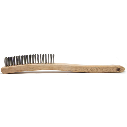 Scratch Brush, Stainless Steel, 4 x 19 Wire Rows, 13-11/16" Long Action Paper