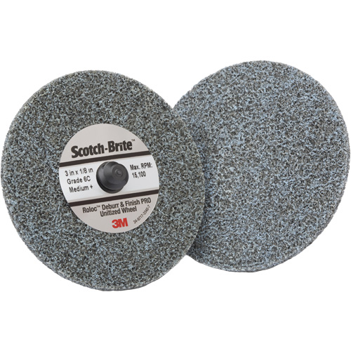 Roloc Deburr & Finish Pro TR Unitized Wheel, 2" x 1/4", Medium Grit, Ceramic Action Paper