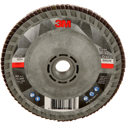 769F Quick Change Flap Disc, 4-1/2" x 5/8"-11, Type 29, 120+ Grit, Ceramic Action Paper